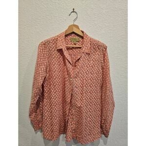 Sigrid Olsen peach print buttoned down sz 6